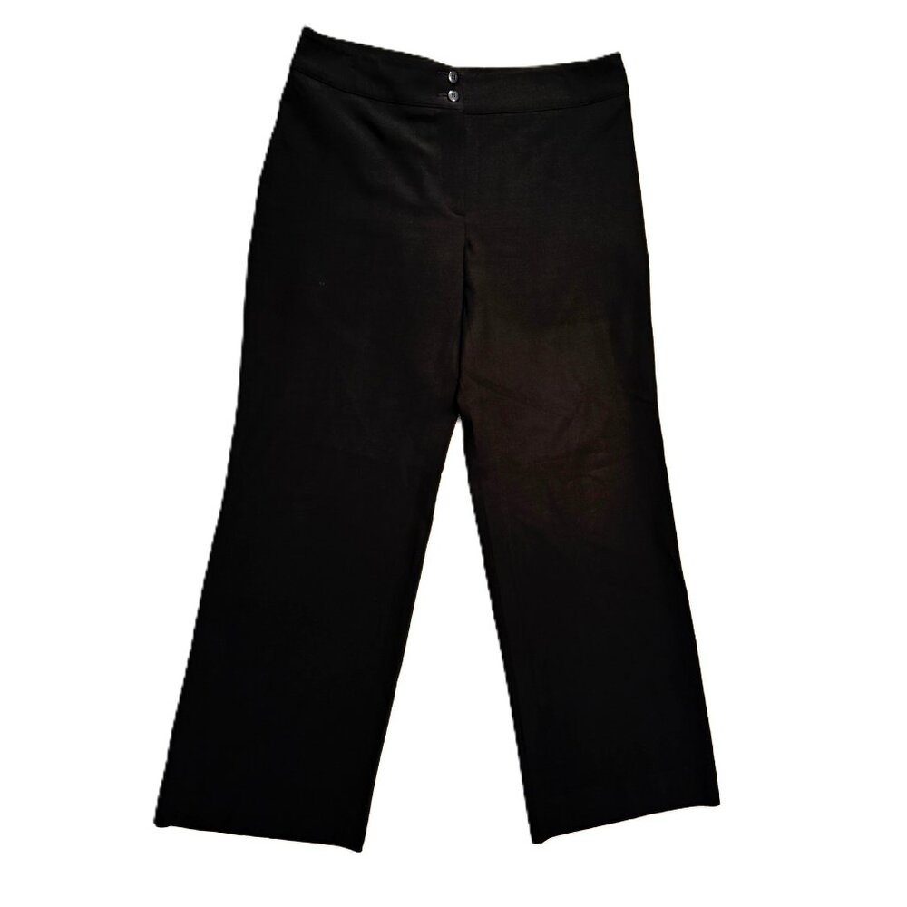 Armani Collezioni Straight Wide Leg Dress Pants Black Womens 46 US 12 Vintage